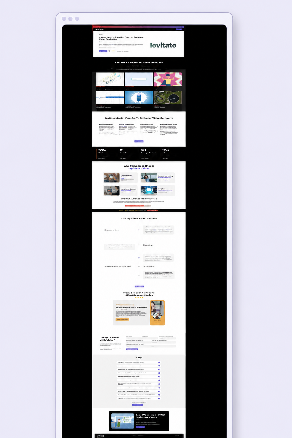 Before — original service page for Levitate Media